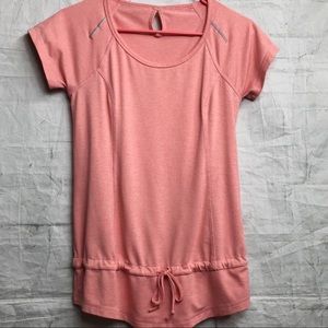 Lucy Pink Peplum Short Sleeve Top Sz Small